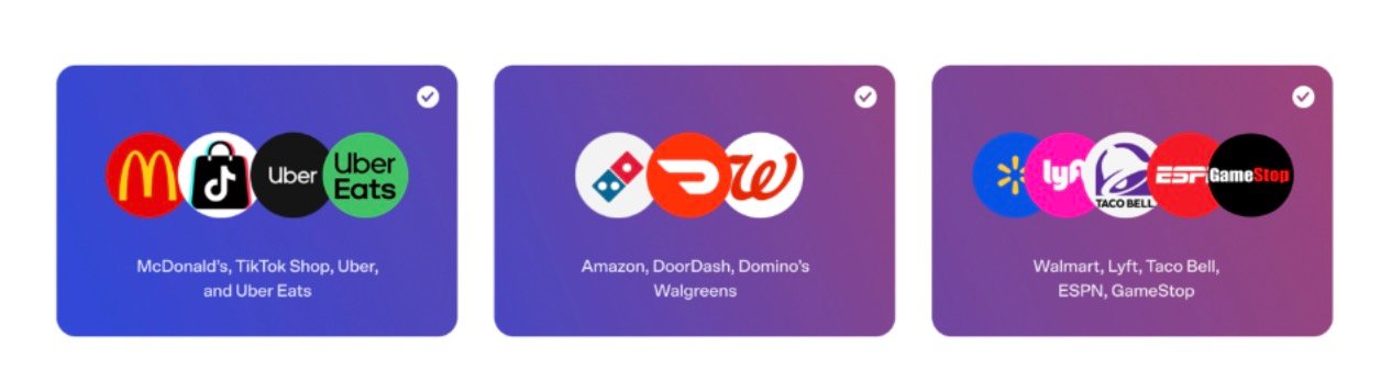 three screenshots showing Venmo's cashback offering.